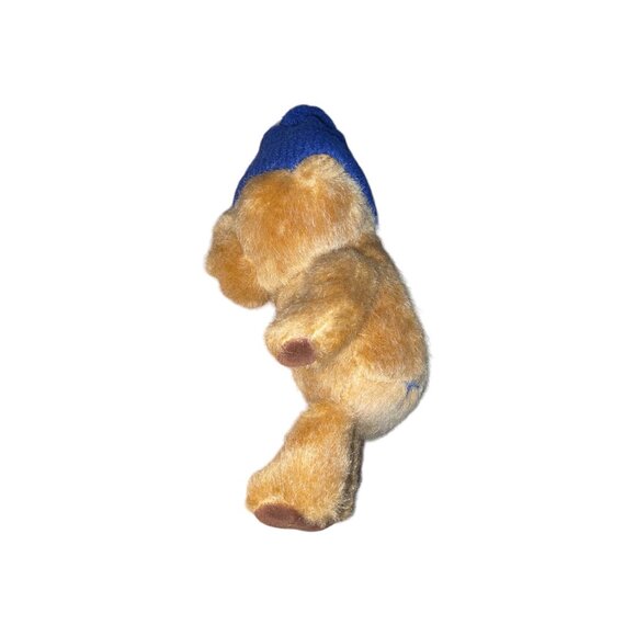 Ralph Lauren Plush Teddy Bear With Blue Knit Beanie Embroidered Polo Logo - Picture 3 of 4